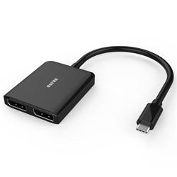 PremiumCord MST Adaptér USB3.1 typ-C - 2x DisplayPort, rozšíření+zrcadlení+2 obrazy, 4K*2K@30Hz