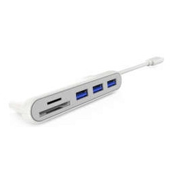 PremiumCord 5G SuperSpeed USB3.1 Typ-C hub 3x USB3.0 + čtečka SD karet