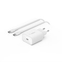 Belkin 25W USB-C Power Delivery PPS nástěnná nabíječka + 1m USB-C na USB-C kabel, bílá