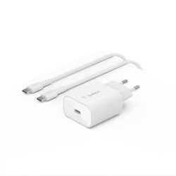 Belkin 25W USB-C Power Delivery PPS nástěnná nabíječka + 1m USB-C na USB-C kabel, bílá