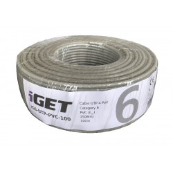 iGET Síťový kabel CAT6 UTP PVC Eca 100m role