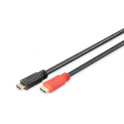 DIGITUS HDMI vysokorychlostní připojovací kabel s Ethernetem a zesilovačem signálu 10,0 m, Ultra HD 24p, CE, zlato, bl