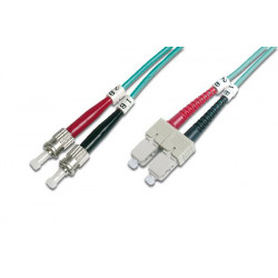 Digitus Fiber Optic Patch Cord, ST to SC Multimode 50 125 µ, Duplex Length 10m, Class OM3