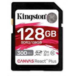 Kingston paměťová karta 128GB Canvas React Plus SDXC UHS-II 300R 260W U3 V90 for Full HD 4K 8K