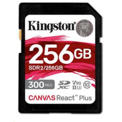 Kingston paměťová karta 256GB Canvas React Plus SDXC UHS-II 300R 260W U3 V90 for Full HD 4K 8K