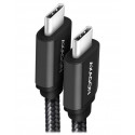 AXAGON datový a nabíjecí kabel SPEED USB-C na USB-C USB 3.2 Gen1 PD 60W 3A ALU oplet 1m černý