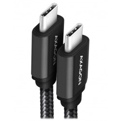 AXAGON datový a nabíjecí kabel SPEED USB-C na USB-C USB 3.2 Gen1 PD 60W 3A ALU oplet 1m černý