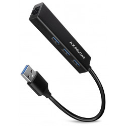 AXAGON hub USB-A HMA-GL3A USB 3.2 Gen1 3x USB-A GLAN kovové tělo 0,2m