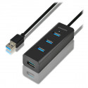 AXAGON hub USB-A HUE-S2B USB 3.2 Gen1 4x USB-A MicroUSB 0,3m