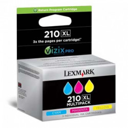 Lexmark originální ink 14L0269B, #210XL, cyan magenta yellow, return, 3x1600str., high cap