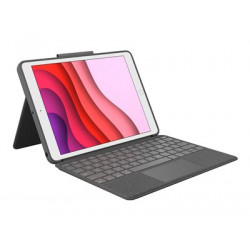 Logitech Combo Touch - Klávesnice a pouzdro - s trackpad - podsvícení - Apple Smart connector - QWERTY - italská - grafit - pro Apple 10.2-inch iPad (7. generace, 8. generace)