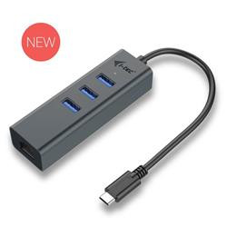 i-tec USB-C 3.0 HUB, 3-port + Gigabit Ethernet adaptér