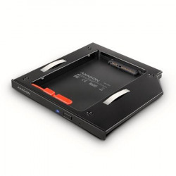 Axagon RSS-CD09 ODD, Rámeček do slotu optické mechaniky pro 2.5“ SSD HDD, LED, 9.5 mm, hliníkový