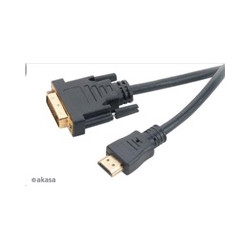 AKASA kabel DVI-D na HDMI, pozlacené konektory, 2m