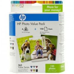 Inkoustová cartridge HP Set 6 kazet No.363 + Paper 10 x 15 cm,Q7966EE - prošlá expirace (s