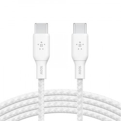 Belkin USB-C na USB-C kabel 100W, 2m, bílý - odolný