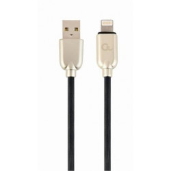 Gembird nabíjecí kabel Lightning 8-pin (M) na USB 2.0 (M), prémiový, gumovo - opletený, 2 m, černý