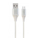 Gembird nabíjecí kabel USB-C (M) na USB 2.0 (M), prémiový, opletený, 2 m, bílý