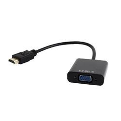 Gembird adaptér HDMI (M) na VGA (F) + audio, single port, kabel 0,15m, černý