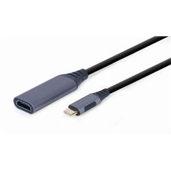 Gembird adaptér USB-C (M) na HDMI (F), 0.15m kabel, šedý