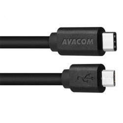 Avacom datový a nabíjecí kabel USB Type-C - Micro USB, 100cm, černá