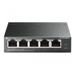 TP-Link TL-SF1005LP - V1 - přepínač - neřízený - 5 x 10 100 (4 PoE) - desktop, pro připevnění na zeď - PoE (41 W)