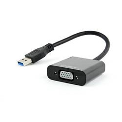 Gembird adaptér USB 3.0 (M) na VGA (F), černý, blistr