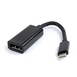Gembird adaptér USB-C (M) na DisplayPort (F), 0.15m kabel, černý