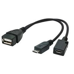 Gembird adaptér OTG USB (AF) Micro-USB (BF) na Micro-USB (BM), kabel, 0.15 m
