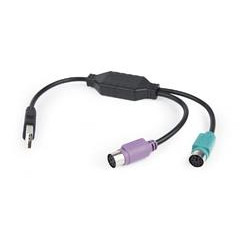 Gembird adaptér USB 2.0 (M) na PS 2, kabel, 0.3 m, černý