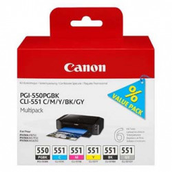 Canon originální ink PGI-550 CLI-551PGBK C M Y BK GY Multipack, black color, 6496B005, Canon PIXMA iP8750, MG7150, MG6350