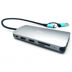 i-tec dokovací stanice USB 3.0 USB-C TB USB-C 3.2 4x USB-A 2x HDMI VGA LAN micro SD SD PD 100W