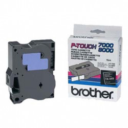 Brother originální páska do tiskárny štítků, Brother, TX-355, bílý tisk černý podklad, laminovaná, 8m, 24mm