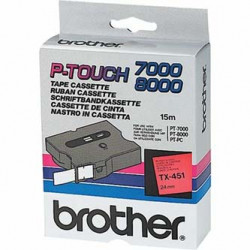 Brother originální páska do tiskárny štítků, Brother, TX-451, černý tisk modrý podklad, laminovaná, 15m, 24mm