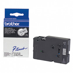 Brother originální páska do tiskárny štítků, Brother, TC-M91, černý tisk průsvitný podklad, laminovaná, 7,7m, 9mm