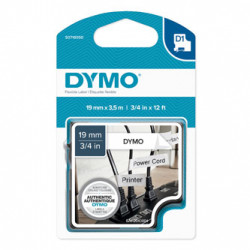 Dymo originální páska do tiskárny štítků, Dymo, 16958, S0718050, černý tisk bílý podklad, 3.5m, 19mm, D1 speciální - flexibilní ny