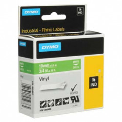 Dymo originální páska do tiskárny štítků, Dymo, 1805420, bílý tisk zelený podklad, 5,5m, 19mm, RHINO vinylová profi D1