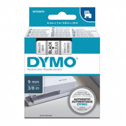 Dymo originální páska do tiskárny štítků, Dymo, 40910, S0720670, černý tisk transparentní podklad, 7m, 9mm, D1
