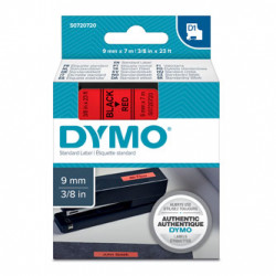 Dymo originální páska do tiskárny štítků, Dymo, 40917, S0720720, černý tisk červený podklad, 7m, 9mm, D1