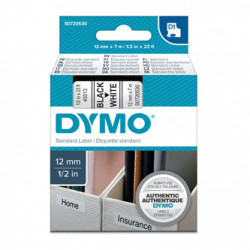 Dymo originální páska do tiskárny štítků, Dymo, 45013, S0720530, černý tisk bílý podklad, 7m, 12mm, D1