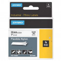 Dymo originální páska do tiskárny štítků, Dymo, 1734524, S0773840, černý tisk bílý podklad, 3.5m, 24mm, RHINO nylonová flexibilní