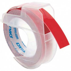 Dymo originální páska do tiskárny štítků, Dymo, S0898150, bílý tisk červený podklad, 3m, 9mm, baleno po 10 ks, cena za 1 ks, 3D