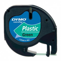 Dymo originální páska do tiskárny štítků, Dymo, 91204, S0721640, černý tisk zelený podklad, 4m, 12mm, LetraTag plastová páska