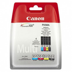 Canon CLI-551 multipack (CMYK) + PP-201 fotopapír 50x, foto papír, výtěžnost 4x7ml typ lesklý, bílý, 10x15cm, 4x6", 50 ks, 6508B00