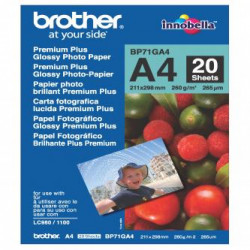 Brother Glossy Photo Paper, foto papír, lesklý, bílý, A4, 260 g m2, 20 ks, BP71GA4, inkoustový