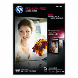 HP Premium Plus Semi-Gloss Photo Paper, foto papír, pololesklý, bílý, A4, 300 g m2, 20 ks, CR673A, inkoustový