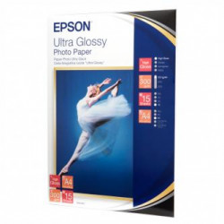 Epson Ultra Glossy Photo Paper, foto papír, lesklý, bílý, R200, R300, R800, RX425, RX500, A4, 300 g m2, 15 ks, C13S041927, inkoust