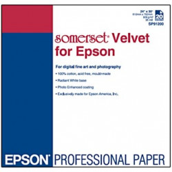 Epson 610 30 Somerset Velvet Fine Art Paper, sametový, 24", C13S041699, 505 g m2, papír, 610mmx30m, bílý, pro inkoustové tiskárny,
