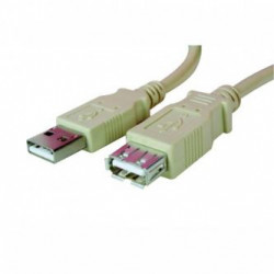 Kabel USB (2.0), USB A M - USB A F, 5m, šedý, Logo