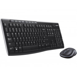 Logitech set MK270 Bezdrátová klávesnice + myš 2.4GHz USB přijímač CZ černý